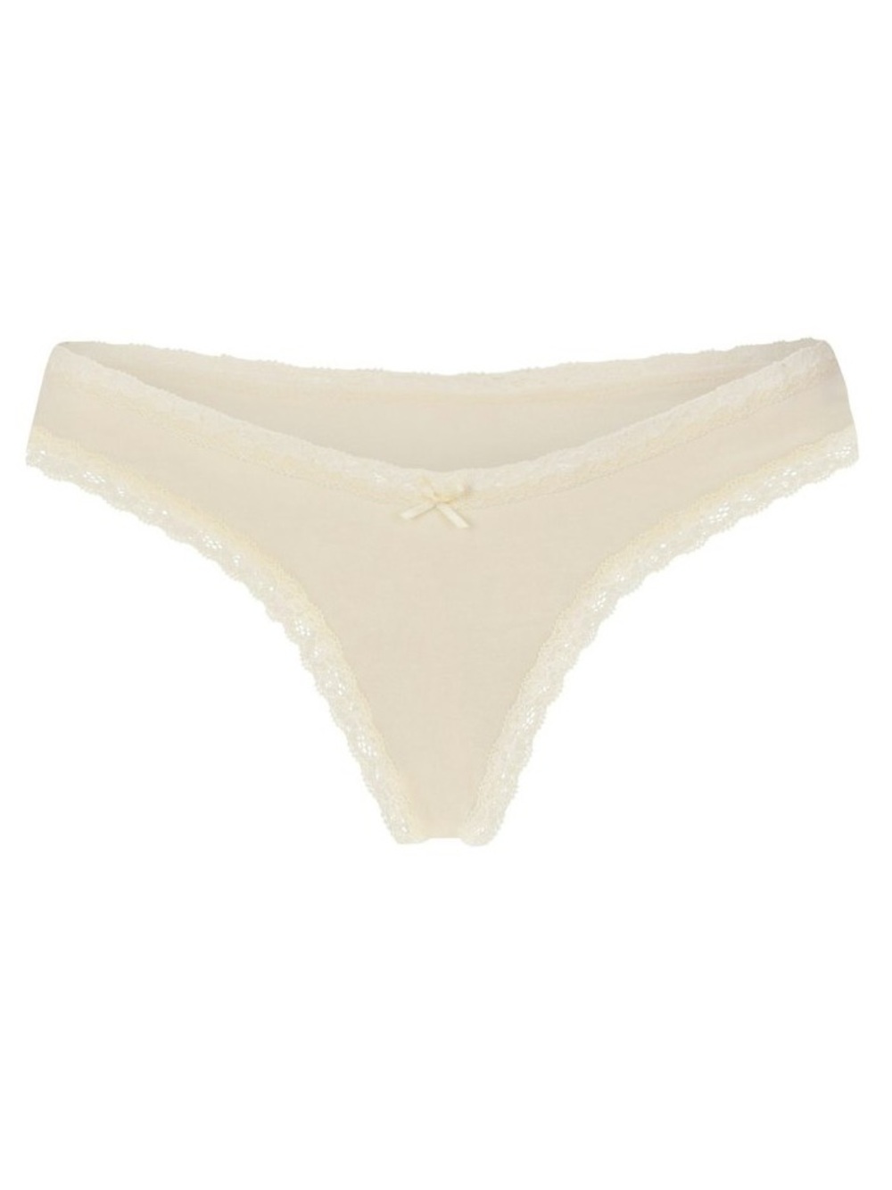 Brand-new SKIMS Fits Everybody Lace String Thong in Butter, size 2X.